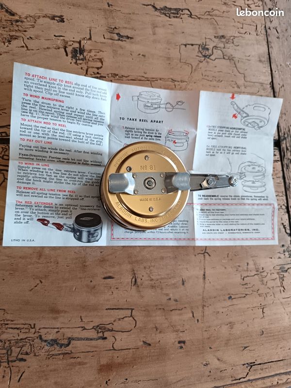 Perrine automatic fly reel no. 51 vintage fish fishing vintage USA made U.S.A