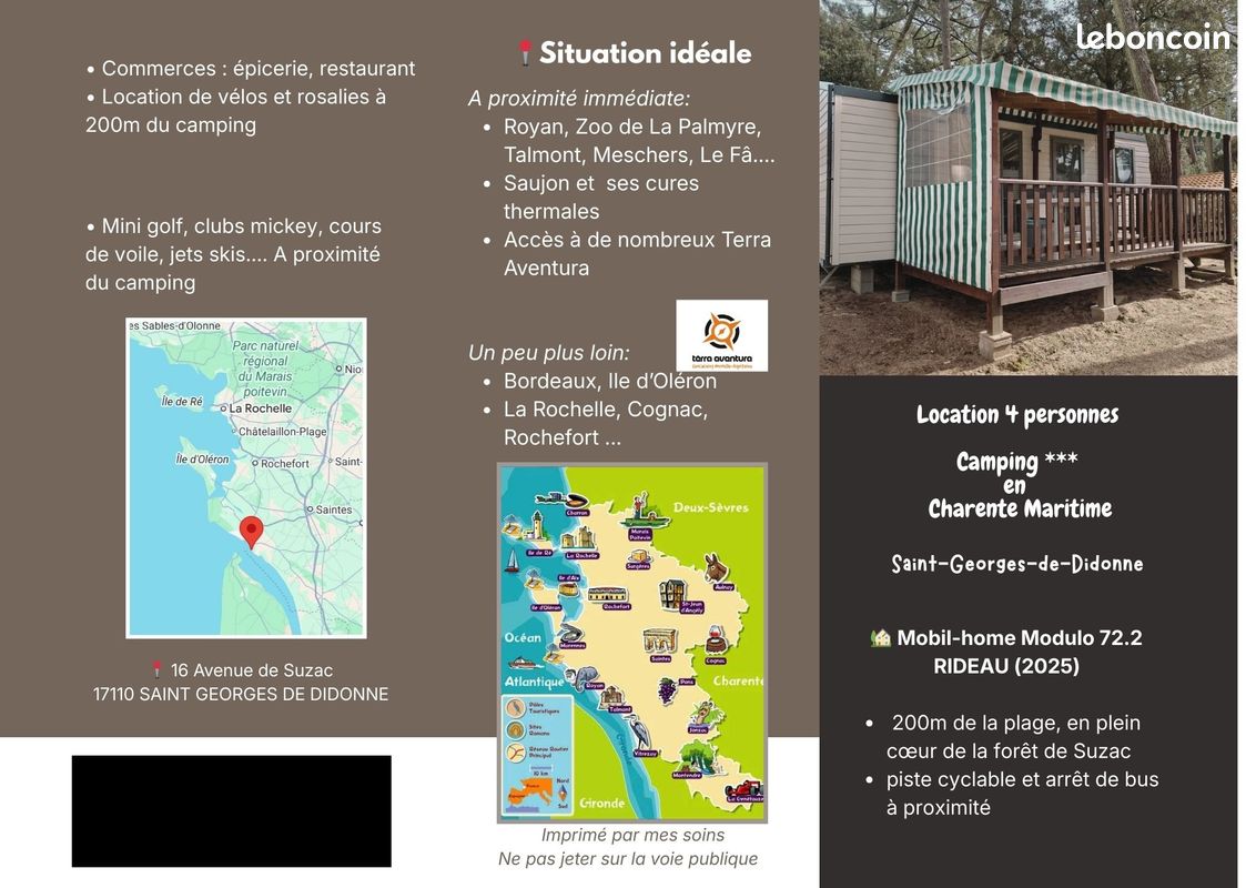 MOBIL-HOME 200m plage SAINT GEORGES DE DIDONNE (image 13)