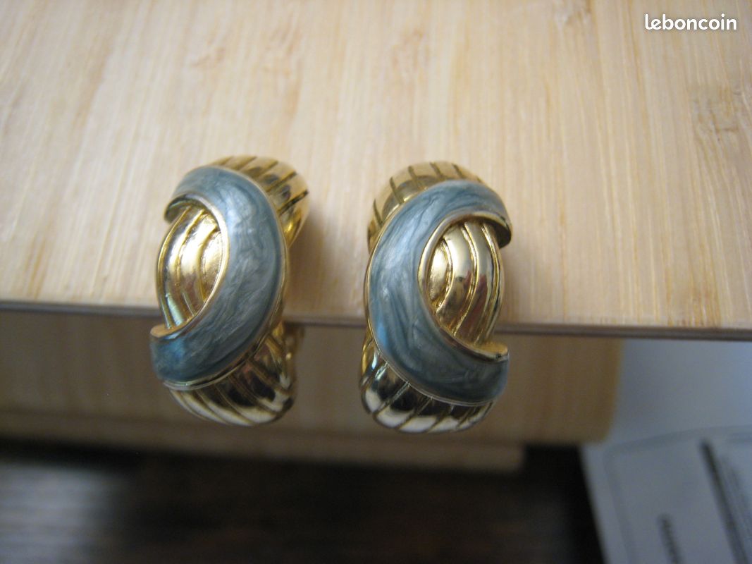 LOT 9 PAIRE boucle d'oreille Clip clips broche doré et résine Earrings vintage EUR 78,00 - FR