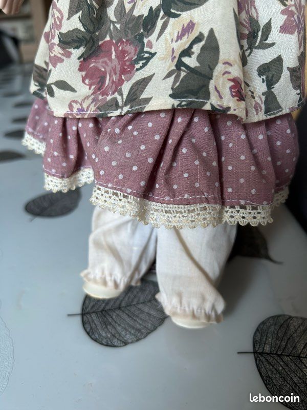 Grande Poupée Ancienne 42 Cm - USA 1930/40 - Robe D'époque (perruque Changée)