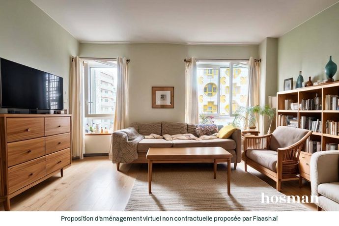 Appartement 3 pièce(s) 52 m²à vendre Paris-19e-arrondissement