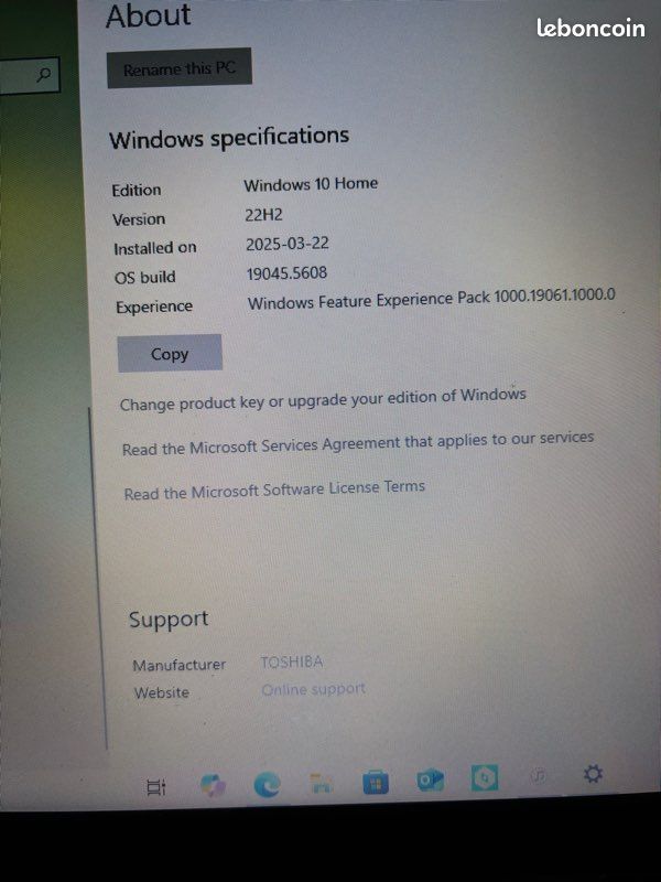 PC Toshiba Satellite (écran cassé) réparable ou récupérer pièces détachées (image 5)