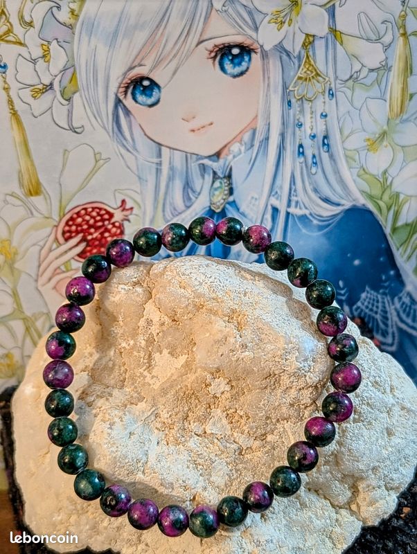 Lot De 32 Perles En Rubis Zoïsite De 6mm – Pierres Naturelles Pour Création – Neuf