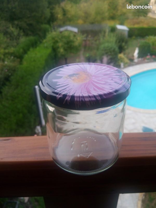 1 euro les deux,8000 POTS miel en verre 500g bas neuf + capsules, confiture (image 2)