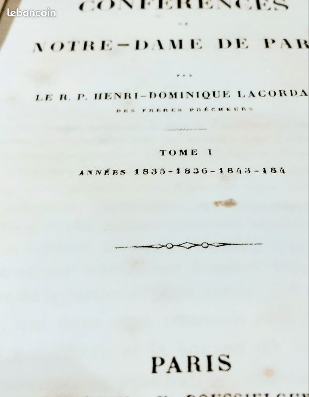 2 Tomes de Lacordaire .Titre les conferences de Notre Dame de Paris r (image 5)