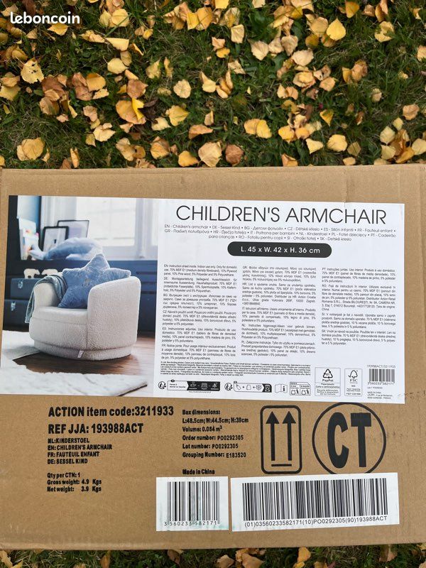 Fauteuil enfant doux et confortable – style moderne 🤍 (image 2)