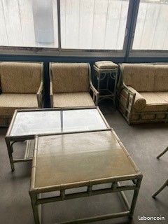 Salon en rotin vert (image 2)