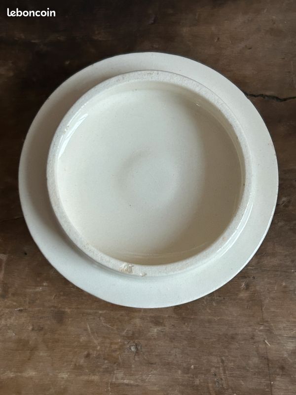 Pot couvert sucrier et presentoir Villeroy Boch Mettlach Sarre vichy peint main 8202 (image 14)