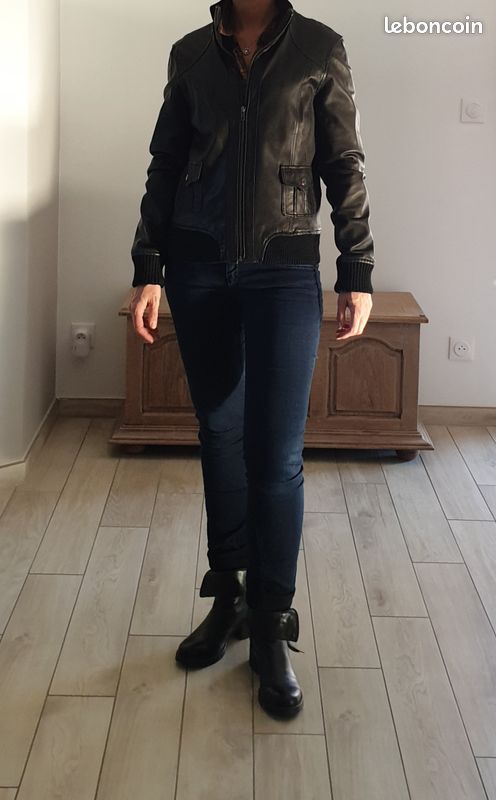 Blouson en cuir veritable (image 1)