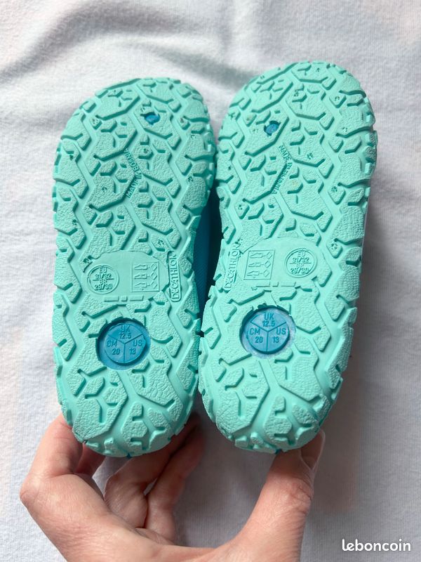 Chaussons De Natation Tribord - Taille 32/33 - Bleu Et Vert - État Correct