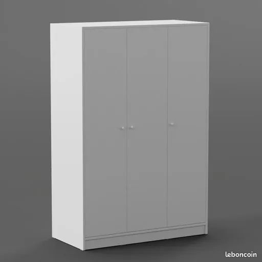 Armoire IKEA KLEPPSTAD blanche – 3 portes – Penderie et étagères (image 1)