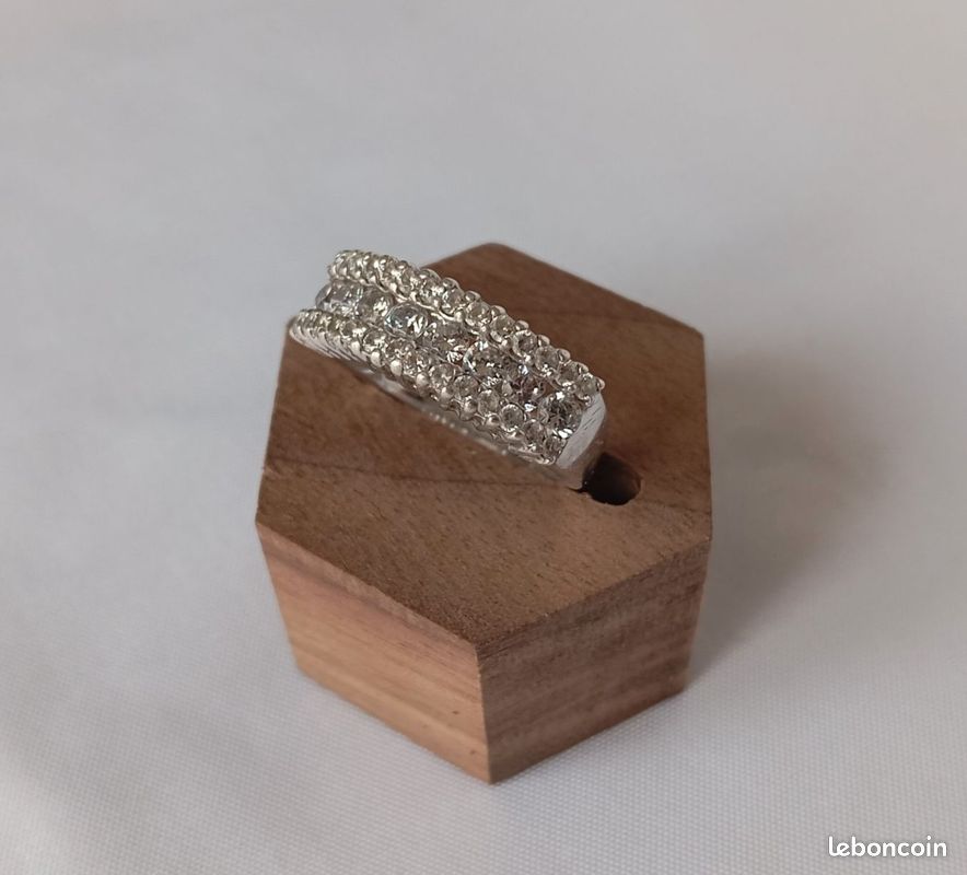 Bague bandeau brillants plaqué or | Atelier de famille