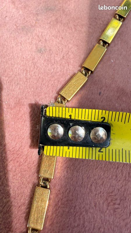 Collier Monet En Métal Doré - Longueur Mi-longue - Occasion - Bijou Vintage