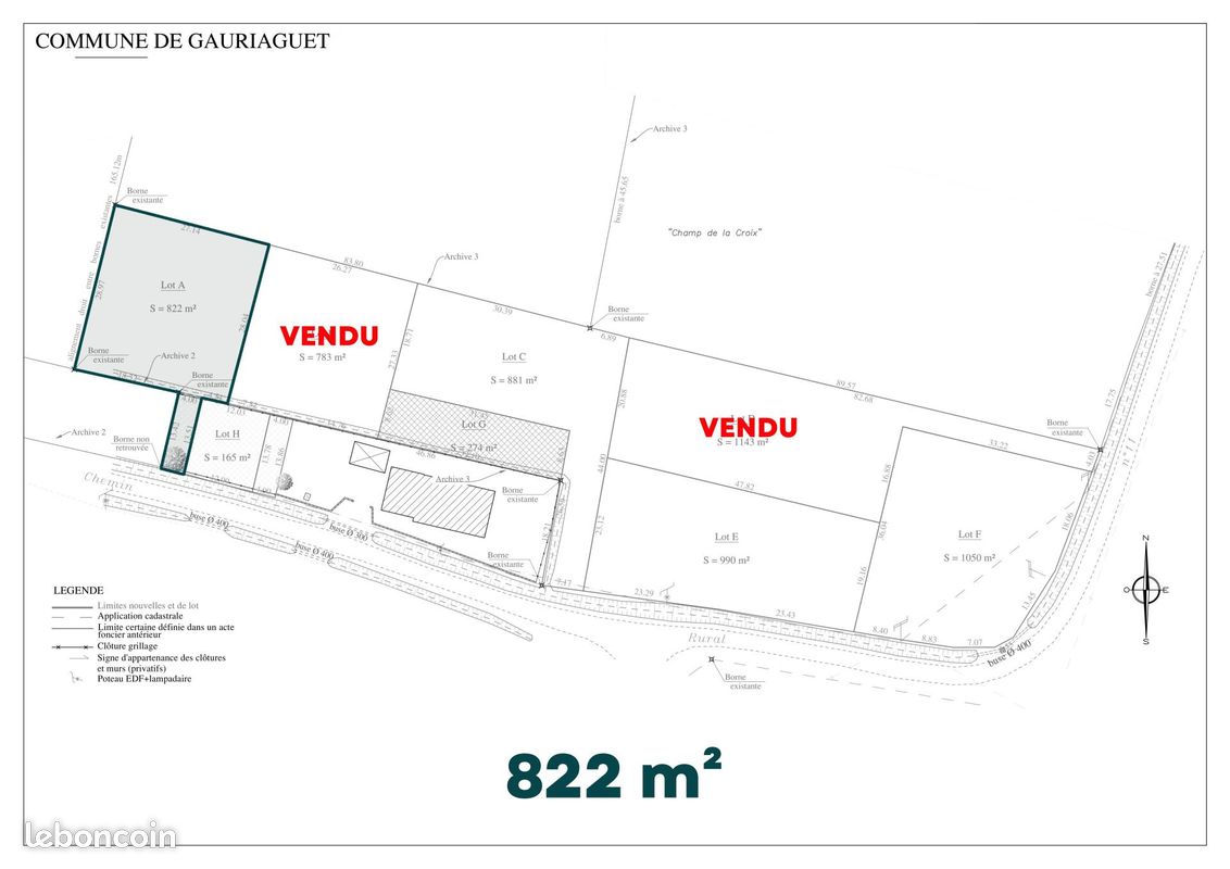 Terrain 822 m² · à Gauriaguet · 822 m² · 62 000 €