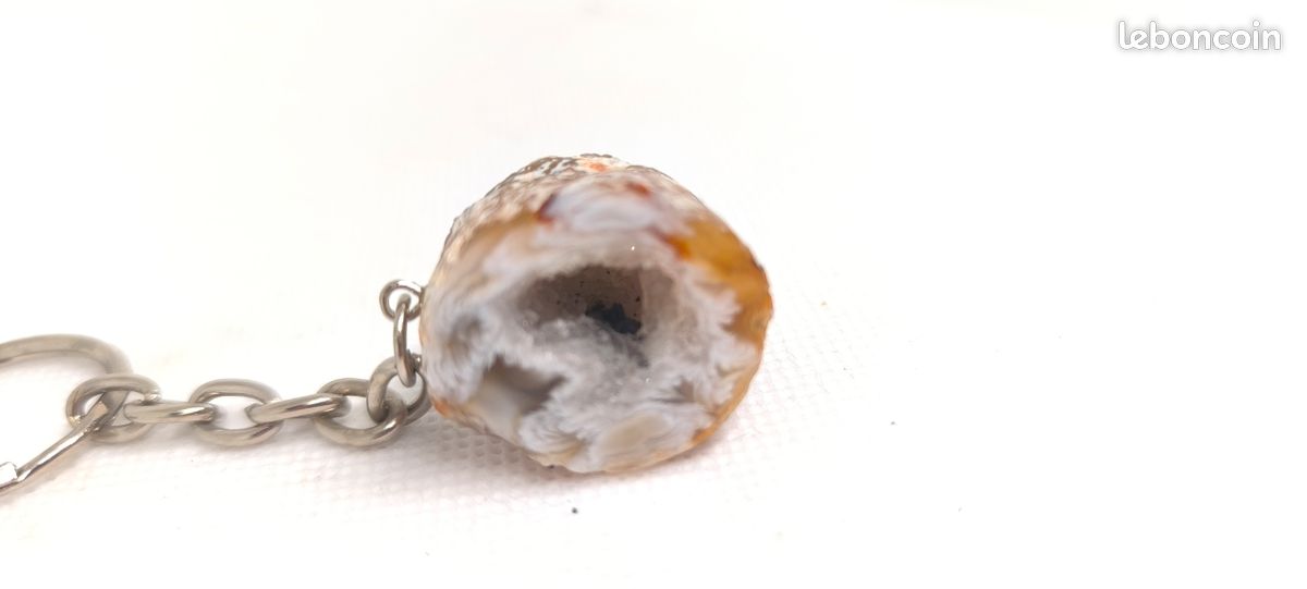 Porte clé pierre agate mini géode