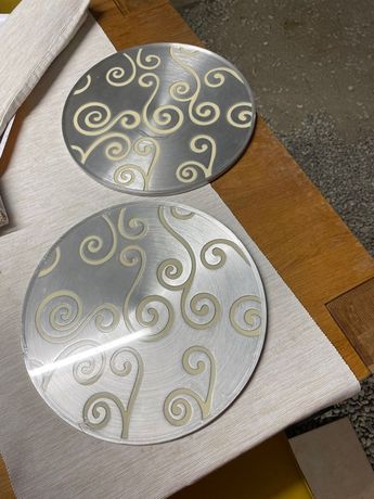 Dessous de plat pliable 1950 vintage art déco métal cuisine table design  N4718