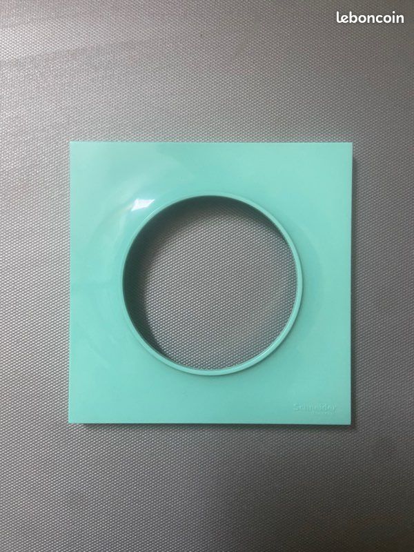 Plaque de finition Schneider odace 1 poste turquoise (image 1)