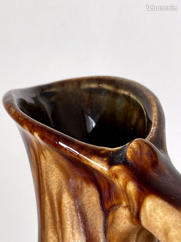 Vase pichet moderniste en céramique émaillée – Faïencerie de Thulin Belgique – modèle 199 – années 30/50 (image 7)