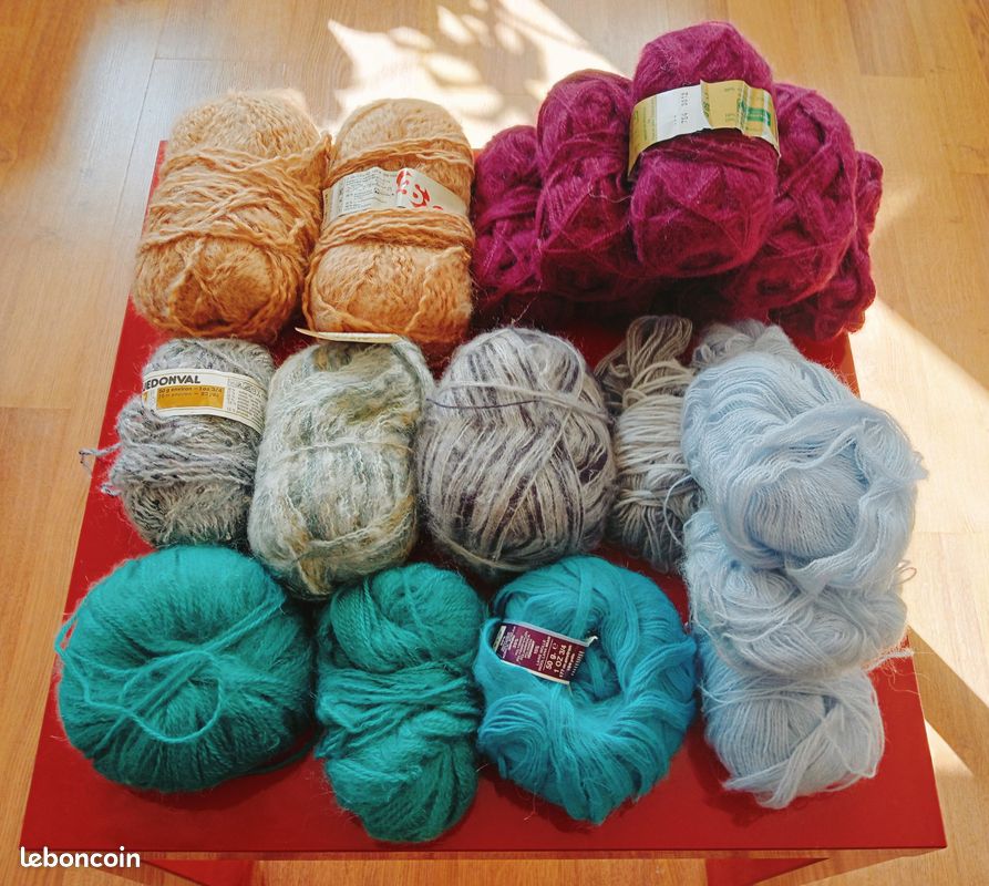 Lot pelotes laine mohair (image 2)