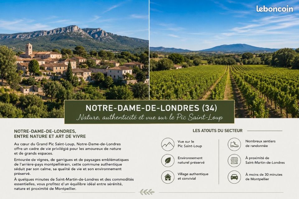 Terrain 675 m² Notre Dame De Londres · à Notre-Dame-de-Londres · 184 900 €