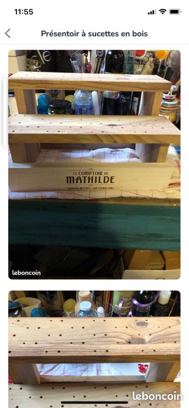 Présentoir à Sucettes En Bois - Support De Comptoir Générique - Occasion