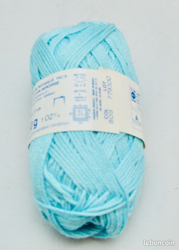 3 Pelotes De Laine Coton Phildar Couleur Bleue - Occasion (déjà Entamées)