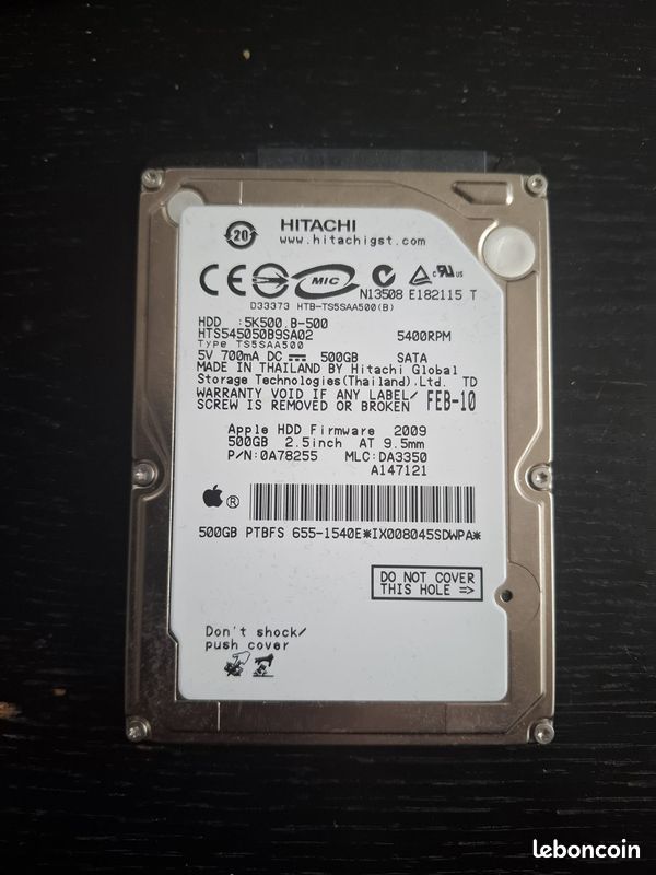 Disque dur 500 giga hitachi 2.5 pouces (image 1)