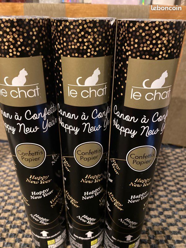 3 canons à confettis dorés et argentés spécial bonne année (image 2)