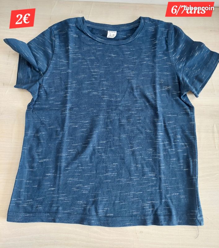 T-shirt bleu marine garçon 6/7ans (image 1)