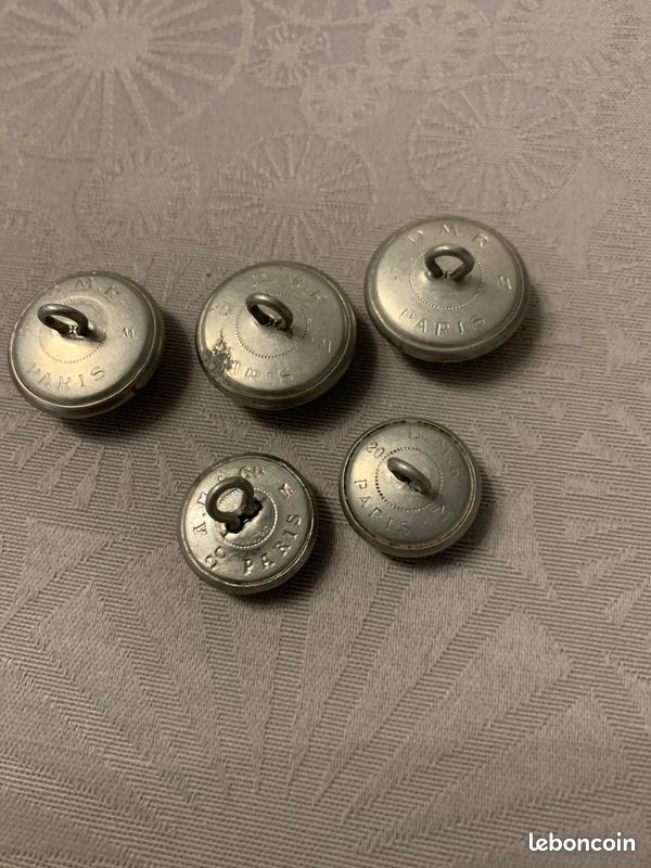 Lot de 5 véritables boutons marins aluminium (image 4)