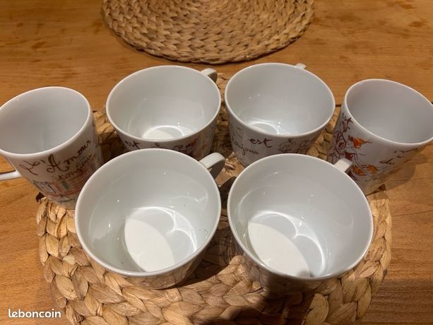 Service Petit Déj Geneviève Lethu - 2 Tasses + Pot à Lait Vert | Maison Du Jersey Céramique