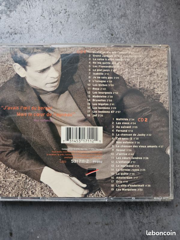 B - CD double JACQUES BREL - 37 titres - quand on n'a que l'amour - port réduit (image 3)