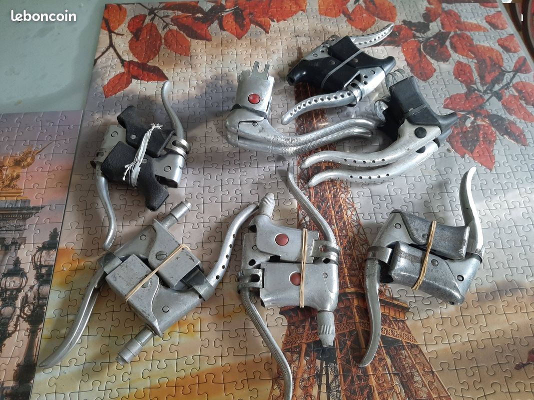 Paire Leviers De Frein Vélo Course Vintage - NOS - Argent - Pour Guidon Drop
