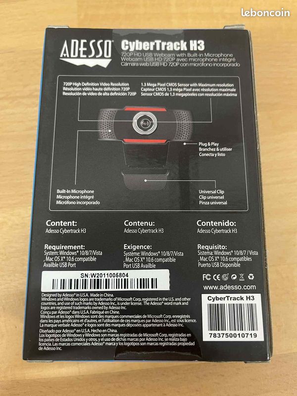 Webcam CyberTrack H3 720P HD avec Microphone (image 2)