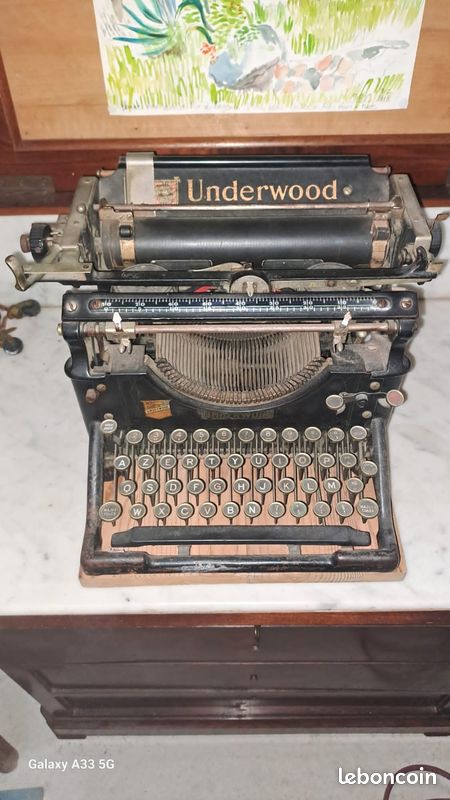 Machine écrire Underwood Model 5 1924 - Antiquités