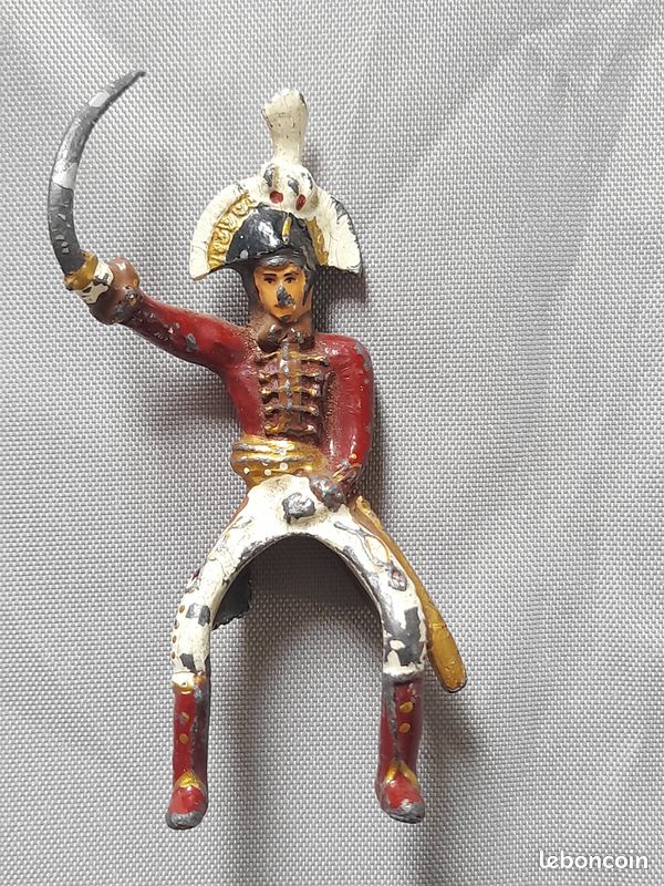Soldat Cavalier En Plomb Peint Vintage Toys England - Officier à Cheval 1960