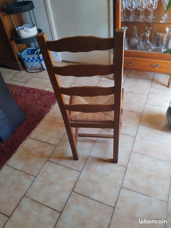 Lot 6 chaises bois paille type venezzia (image 3)