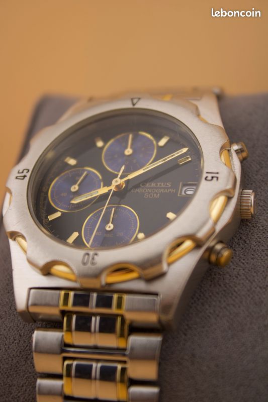 Boîtier De Montre Chronographe Certus - Complet Avec Verre, Fond, Poussoirs, Lunette, Occasion