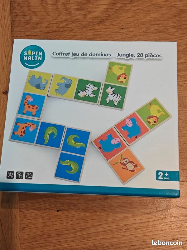Dominos bois animaux de la jungle (image 1)