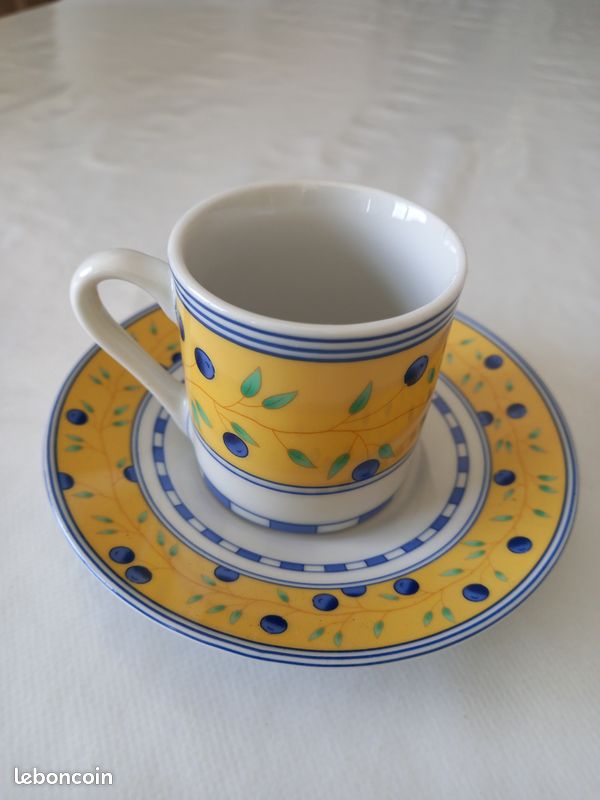 6 tasses a cafe + soucoupes (tbe) (image 2)