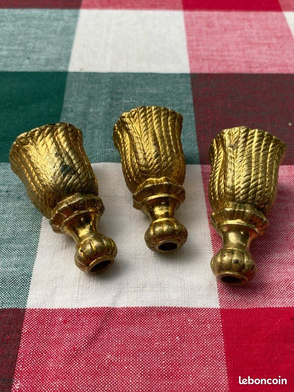 Lot De 3 Pompons Glands Rideaux – Bronze Doré, Style Vintage, 5,5 Cm