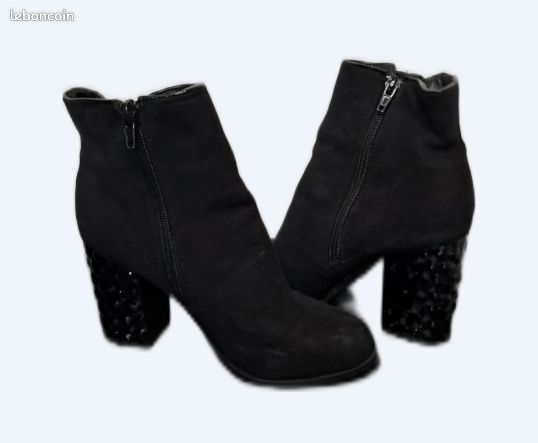 Bottines noires Chaussea – Taille 36 – Talon cm – Très bon état