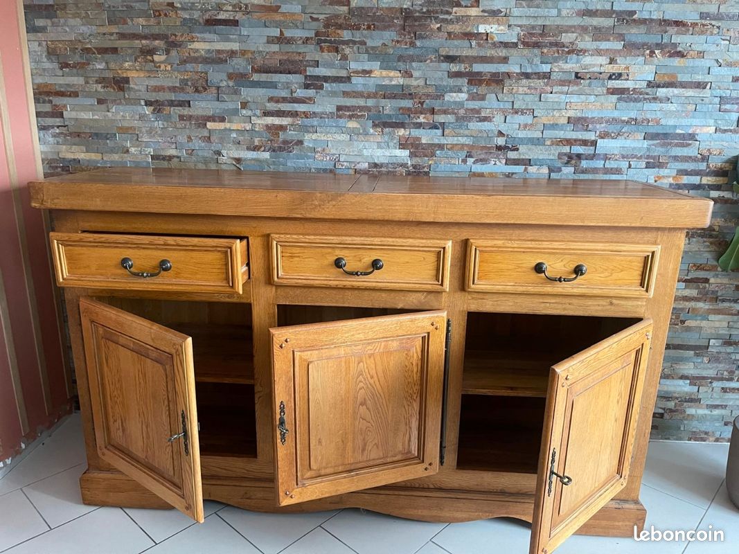 Vends bahut buffet 3 portes en chêne massif (image 3)