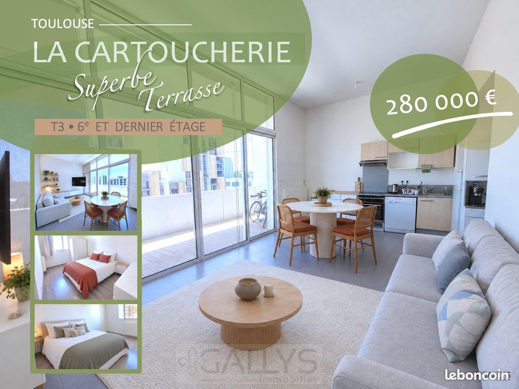 Appartement 3 pièces 64 m² · à Toulouse · 64 m² · 280 000 €