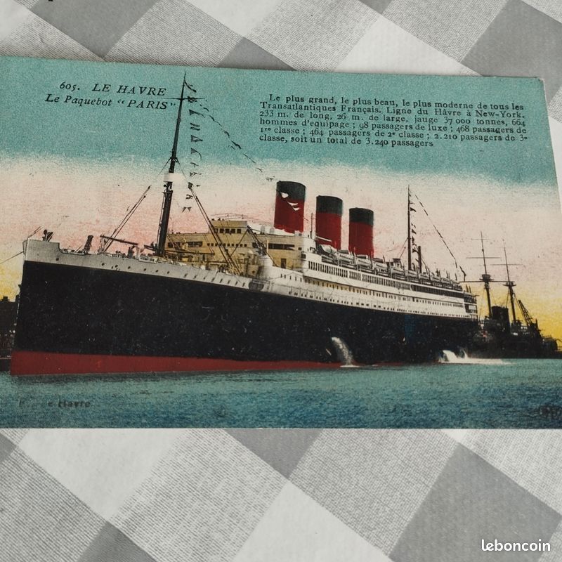 Carte Postale Rétro – French Line – Paquebot Paris – Publicité Ancienne, Fabriquée En France