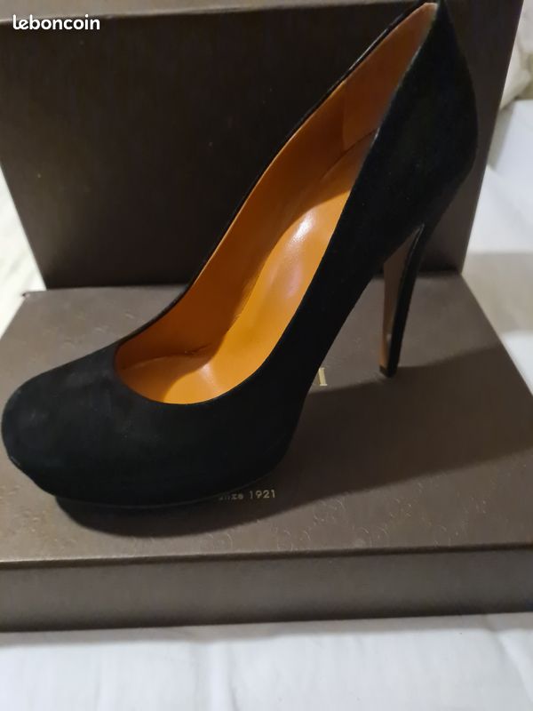 Escarpins cuir et velours noirs Gucci neufs (image 2)