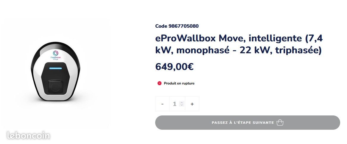 Borne de recharge rapide Marque eSolutions Modèle ProWallbox Move (image 2)