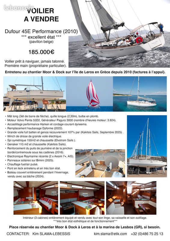 Voilier DUFOUR 45E Performance (2010) - EXCELLENT ÉTAT (image 2)