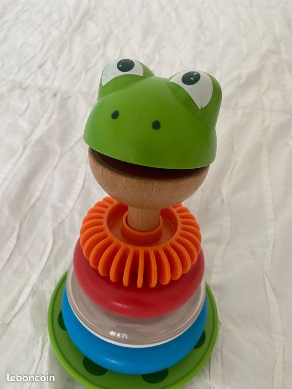 Grenouille anneaux à empiler multicolore (image 1)