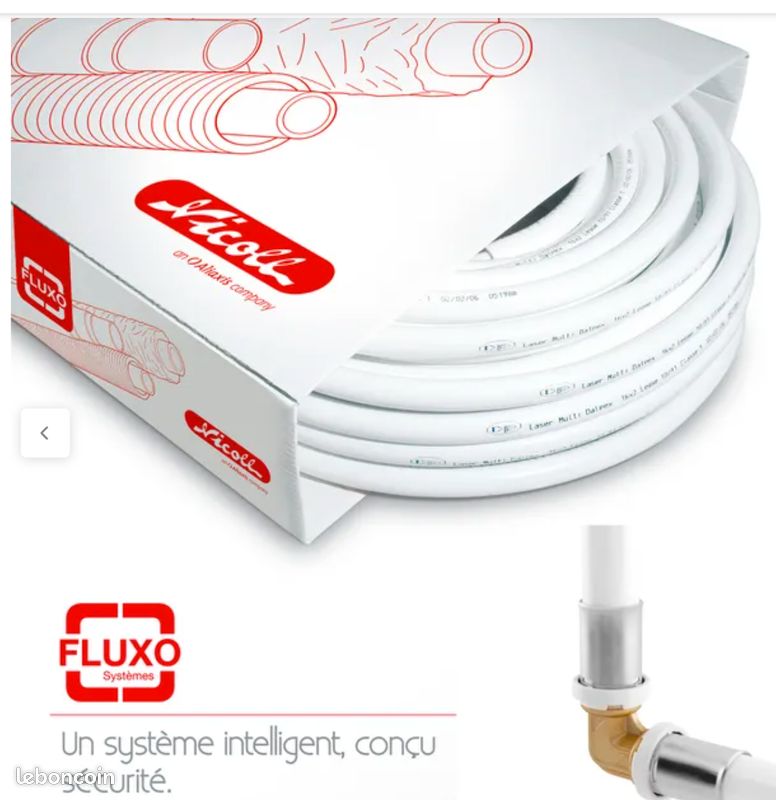 Tube multicouche Fluxo pré-isolé 10mm blanc Ø20, en couronne de 50m, NICOLL, NEUF (image 1)